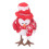 (Red Hat) LED Light-Up Red Hat Bird Figurine Desktop Statue 3