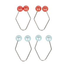 (Red + Blue) 2 Pair Dimple Trainer Smile Balls Piercing Free Red/Blue