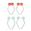 (Red + Blue) 2 Pair Dimple Trainer Smile Balls Piercing Free Red/Blue 1