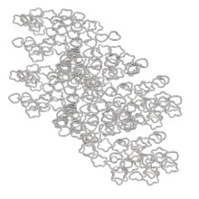 (Silver) 100 Stk Sterne-Herz-Braids-Ringclips Party Alltags