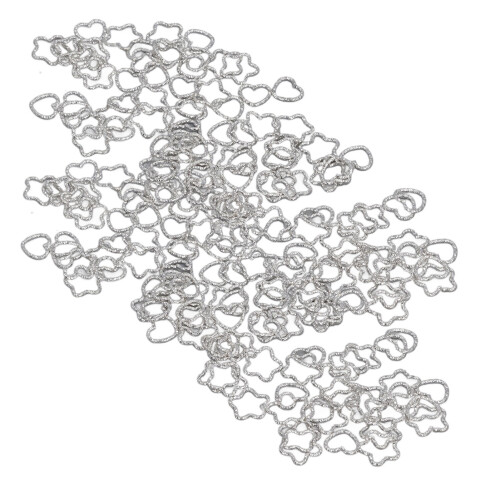 (Silver) 100 Stk Sterne-Herz-Braids-Ringclips Party Alltags