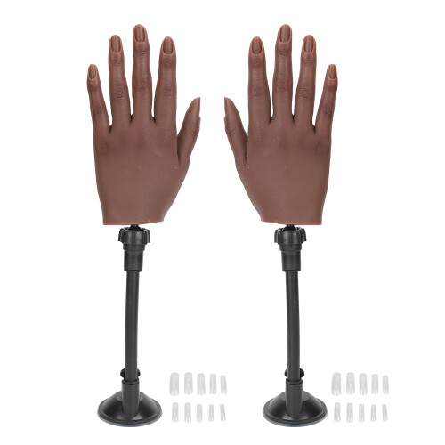 2x Donkere Silicone Vingermannequins Flexibel