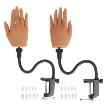 2x Adjustable Silicone Nail Training Hand