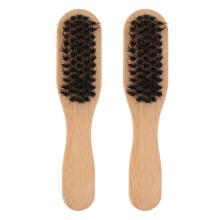 2pz Spazzola Barba Manico Bambù Setole Fine