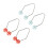 (Red + Blue) 2 Pair Dimple Trainer Smile Balls Piercing Free Red/Blue 5