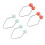 (Red + Blue) 2 Pair Dimple Trainer Smile Balls Piercing Free Red/Blue 2