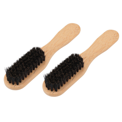 2pz Spazzola Barba Manico Bambù Setole Fine 1