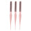 (Pink) 3pcs Teasing Brush Ergonomic Handle Rat Tail Comb Pink 3