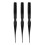 (Black) 3pcs Teasing Brush Ergonomic Handle Rat Tail Comb Pink 2