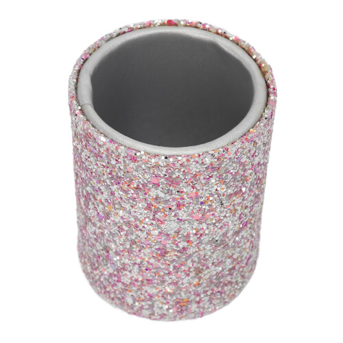 (Silver) Groot plastic make-upborstelhouder zilver 1