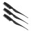 (Black) 3pcs Teasing Brush Ergonomic Handle Rat Tail Comb Pink 4