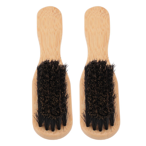 2pz Spazzola Barba Manico Bambù Setole Fine 2