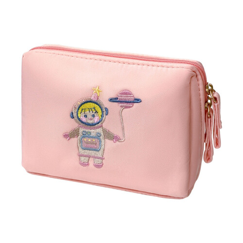 Ruimtevaarder Geborduurd Mini Makeuptas Rits