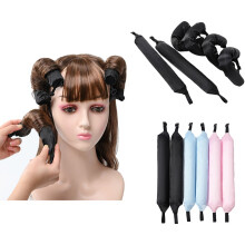 6PCS Lazy Hair Curler Set Button Foam Rollers Big Wavy Curling Tube
