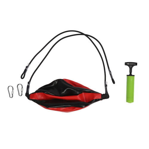 (Black Red) Doppelseitiger Boxball mit Kordel PU Schwarz-Rot
