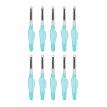 (Blue) 10St Wimpers Borstel Kam Mini 2-in-1 Oogwenkbrauw Gereedschap Zwart