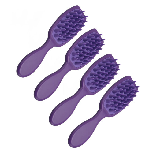 4pz pettine massaggiante esfoliante capelli viola 2