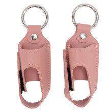 (Pink) 2x Astma Inhalator Houder PU Lederen Reisdoos Zwart