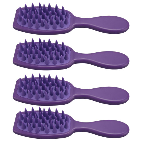 4pz pettine massaggiante esfoliante capelli viola 1