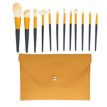 12Pcs Eyeshadow Foundation Blush Concealer Brush Set Orange