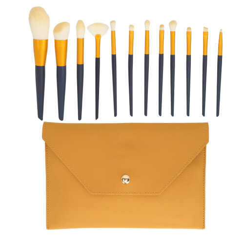 12Pcs Eyeshadow Foundation Blush Concealer Brush Set Orange