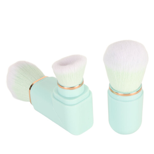 Doppelkopf Retractable Puder-Make-up-Bürste Blau 1