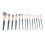 14Pcs Concealer Eyeshadow Foundation Brush Set Green Bag 4