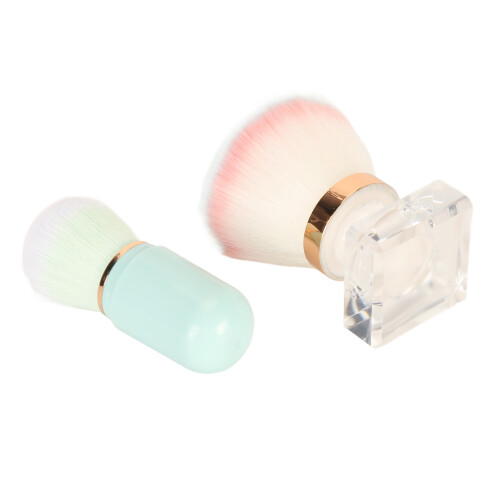 2x Flüssigkeits-Foundation-Bürste Kapselförmig Blau/Rosa 1