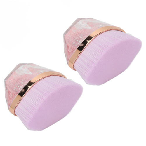 2 Pcs Purple Flat Top Rhombus Foundation Brush w/Box 2