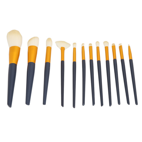 12Pcs Eyeshadow Foundation Blush Concealer Brush Set Orange 2