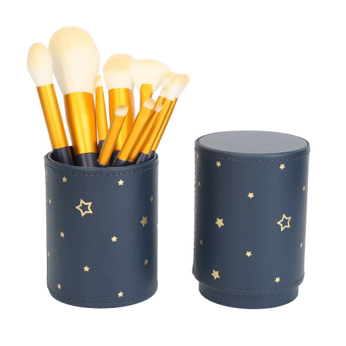 12Pcs Soft Bristle Makeup Brush Set in Orange Bag 1