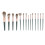 14Pcs Green Makeup Blusher Brush Soft Ergonomic Synthetic 3