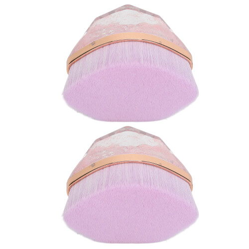 2 Pcs Purple Flat Top Rhombus Foundation Brush w/Box 1