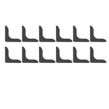 (Black) 12pcs Carpet Gripper Pads Double Sided Slip Resistance PU