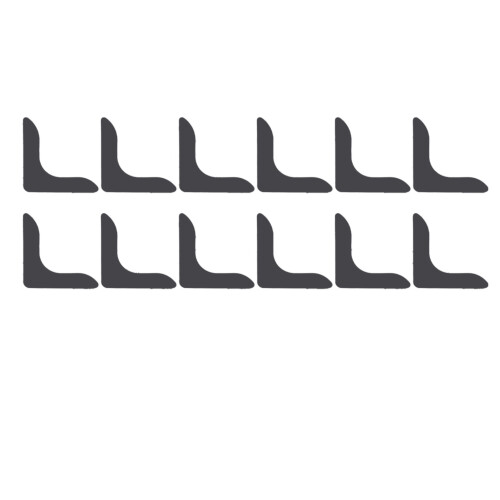 (Black) 12x Teppichgriff-Pads, doppelseitig, rutschfest, PU