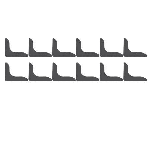 (Black) 12x Teppichgriff-Pads, doppelseitig, rutschfest, PU 1