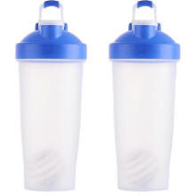 (Blue) Plastic Protein Shake Bottle For Meal Replacement Shakes & Smoothies, Beverages, Mixing Salad Dressing