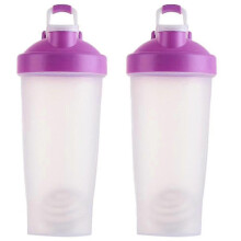 (Purple) Plastic Protein Shake Bottle For Meal Replacement Shakes & Smoothies, Beverages, Mixing Salad Dressing