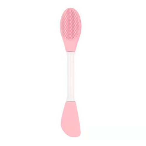 Spazzola Doppia Silicone per Maschera Viso Rosa