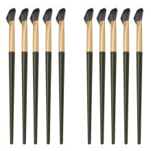 10pcs Half Fan Nose Shadow Brush Soft Ergonomic Angled Black