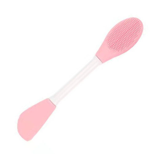 Spazzola Doppia Silicone per Maschera Viso Rosa 2
