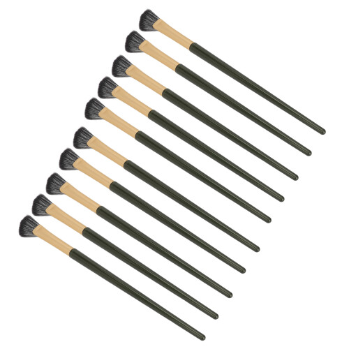 10pcs Half Fan Nose Shadow Brush Soft Ergonomic Angled Black 1