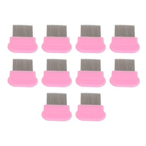 10Pcs Fine Teeth Lice Comb Stainless Steel Ergonomic Handle 1