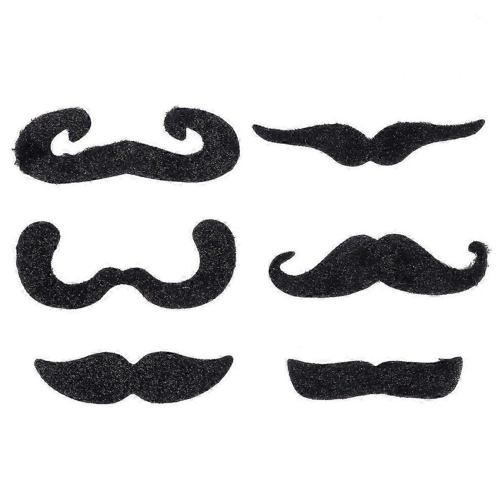 Kikidex (As Show, One Size) 6 Pcs Prom Props Santa Beard Mustache Sticky Mustache False Moustache Fake Mexican Mustache