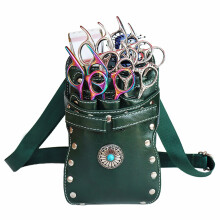 7-slot barber scissors bag PU leather waist tool bag