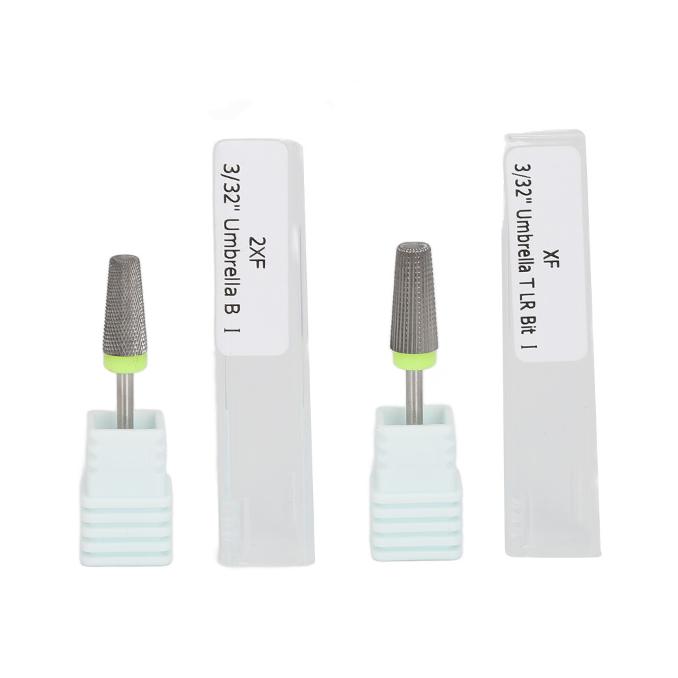2pcs Tapered Barrel Nail Drill Bit Tungsten Steel Manicure