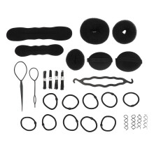 Haar-Bun-Shaper Set mit Clips und Gummibändern für Kinder