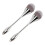 (Silver) 2PCS Nail Art Powder Brush Soft Bristles Ergonomic Handle Silver 2