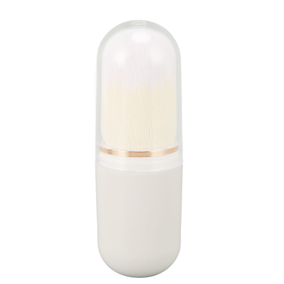 White/Black () Retractable Dense Bristle Powder Brush Compact