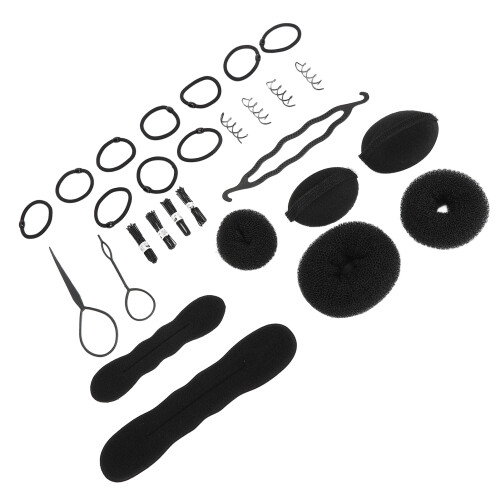 Haar-Bun-Shaper Set mit Clips und Gummibändern für Kinder 2
